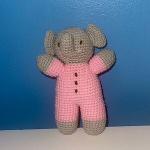 Knitted elephant plush